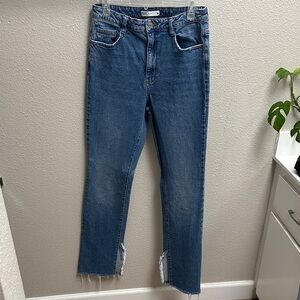 Zara Split Hem Ankle Jeans